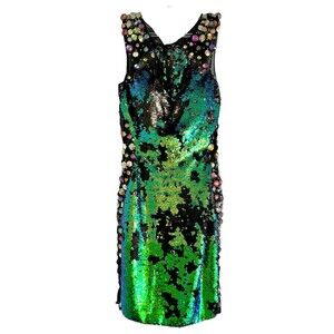 Clarisse Green Beautiful Elegant Sequin cocktail dress